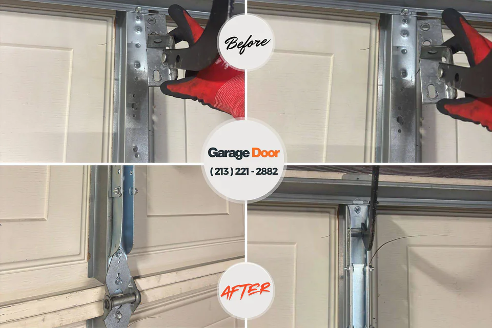 Before and after: garage door repair Wilmington Manor, DE